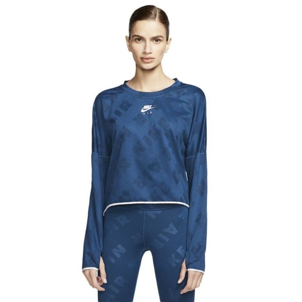Nike Air blue midlayer DriFit crew long sleeve running top size M